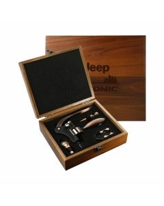 Iconic Wood & Metal Wine Set